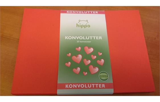 2383 Hippo  Konvoluttbunt, C5, juler&#248;de, 20stk Hippo, Resirkulert papir